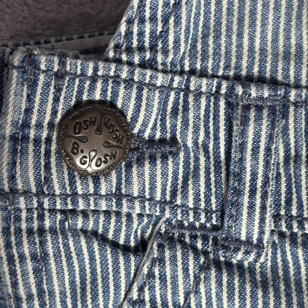 Oshkosh B'Gosh ‎Stripe Denim Bib Overalls 3 Months Train Conductor Engineer